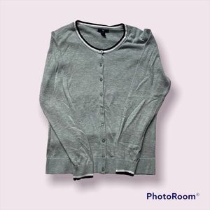 Gap Cardigan Gray with Black White Trim
